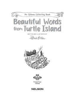 Beautiful Words from Turtle Island Colouring Book cover page by Patrick Hunter