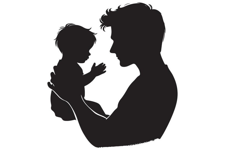 Father holding a child